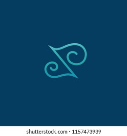 Monogram design elements, graceful template. Calligraphic elegant logo design. Z logo line art monogram. Letter Z on a dark background. Letter Z vector logo. Business sign, identity, label, badge.