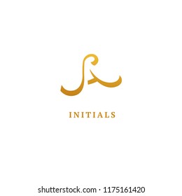 Monogram design elements, graceful template. Calligraphic elegant logo design. A logo line art monogram. Letter A on a white background. Letter A vector logo. Business sign, identity, label, badge.
