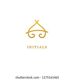 Monogram design elements, graceful template. Calligraphic elegant logo design. A logo line art monogram. Letter A on a white background. Letter A vector logo. Business sign, identity, label, badge.