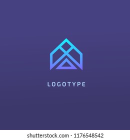 Monogram design elements, graceful template. Calligraphic elegant logo design. A logo line art monogram. Letter A on a dark background. Letter A vector logo. Business sign, identity, label, badge.