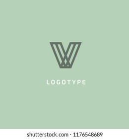 Monogram design elements, graceful template. Calligraphic elegant logo design. V logo line art monogram. Letter V on a dark background. Letter V vector logo. Business sign, identity, label, badge.