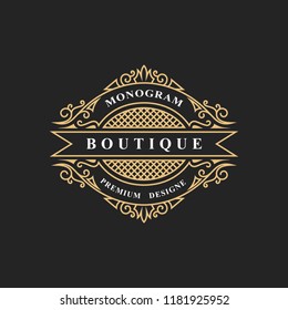 Monogram design elements, graceful template. Calligraphic elegant line art logo design. Emblem sign for Royalty, business card, Boutique, Hotel, Restaurant, wine. Vector illustration