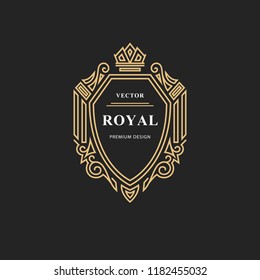 Monogram design elements, graceful template. Calligraphic elegant line art logo design. Emblem sign for Royalty, business card, Boutique, Hotel, Restaurant, wine. Vector illustration