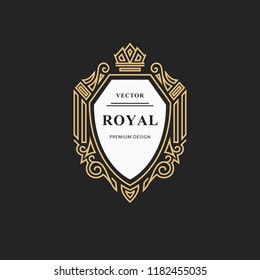 Monogram design elements, graceful template. Calligraphic elegant line art logo design. Emblem sign for Royalty, business card, Boutique, Hotel, Restaurant, wine. Vector illustration