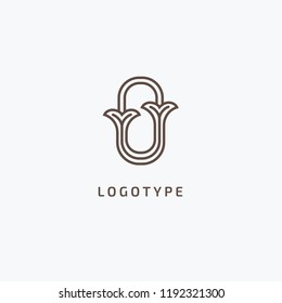 Monogram design elements, graceful template. Calligraphic elegant logo design. O logo line art monogram. Letter O on a dark background. Letter O vector logo. Business sign, identity, label, badge.