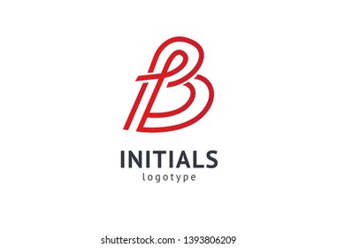 Monogram design elements, graceful template. Calligraphic elegant logo design. B logo. B line art monogram.