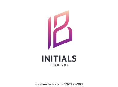 Monogram design elements, graceful template. Calligraphic elegant logo design. B logo. B line art monogram.