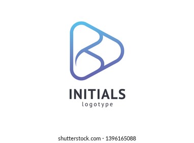 Monogram design elements, graceful template. Calligraphic elegant logo design. B logo. B line art monogram.