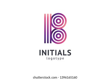 Monogram design elements, graceful template. Calligraphic elegant logo design. B logo. B line art monogram.