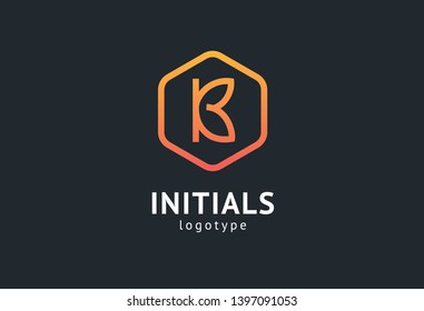 Monogram design elements, graceful template. Calligraphic elegant logo design. B logo. B line art monogram.