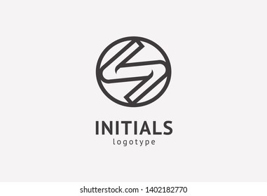 Monogram design elements, graceful template. Calligraphic elegant logo design. S logo line art monogram. Letter S on a dark background. Letter S vector logo. Business sign, identity, label, badge.