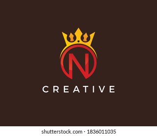 Monogram design elements, graceful template. Elegant line art logo design. Letter emblem N. Retro Vintage Insignia or Logotype. 