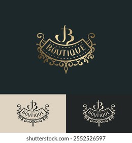 Monogram design elements, graceful template. Calligraphic Letter B. Line art logo design. Emblem identity for Restaurant, Royalty, Boutique, Cafe, Hotel, Heraldic, Jewelry, Fashion, Wine. Vector