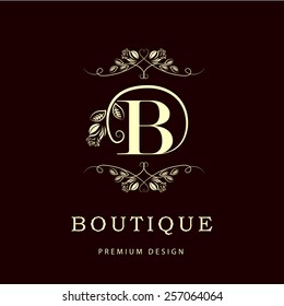 Monogram design elements, graceful template. Elegant line art logo design. Business sign, identity for Restaurant, Royalty, Boutique, Cafe, Hotel, Heraldic, Jewelry, Fashion, Wine. Vector illustration