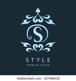 Monogram design elements, graceful template. Elegant line art logo design. Business sign, identity for Restaurant, Royalty, Boutique, Cafe, Hotel, Heraldic, Jewelry, Fashion, Wine. Vector illustration