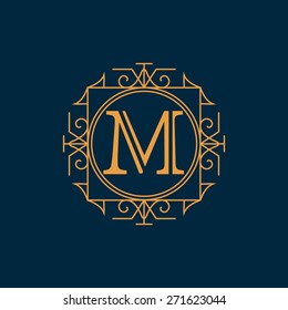 Monogram design elements, graceful template. Elegant line art logo design. Business sign, identity for Restaurant, Royalty, Boutique, Cafe, Hotel, Heraldic, Jewelry, Fashion, Wine. Vector illustration