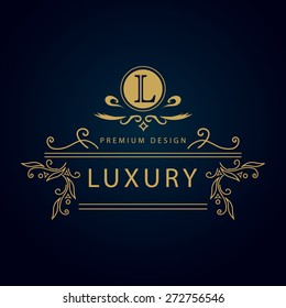 Monogram design elements, graceful template. Elegant line art logo design. Business sign, identity for Restaurant, Royalty, Boutique, Cafe, Hotel, Heraldic, Jewelry, Fashion, Wine. Vector illustration