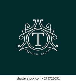 Monogram design elements, graceful template. Elegant line art logo design. Business sign, identity for Restaurant, Royalty, Boutique, Cafe, Hotel, Heraldic, Jewelry, Fashion, Wine. Vector illustration