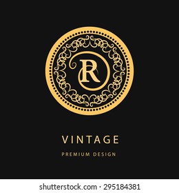 Monogram design elements, graceful template. Calligraphic elegant line art logo design. Letter emblem R for Royalty, business card, Boutique, Hotel, Restaurant, Cafe, Jewelry. Vector illustration