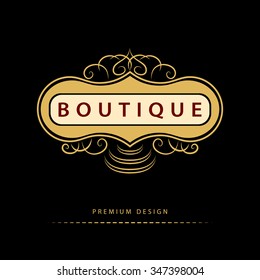 Monogram design elements, graceful template. Elegant line art logo design. Business sign, identity for Restaurant, Royalty, Boutique, Cafe, Hotel, Heraldic, Jewelry, Fashion, Wine. Vector illustration