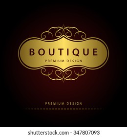 Monogram design elements, graceful template. Elegant line art logo design. Business sign, identity for Restaurant, Royalty, Boutique, Cafe, Hotel, Heraldic, Jewelry, Fashion, Wine. Vector illustration