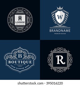 Monogram design elements graceful template. Calligraphic elegant line art logo design. Letter emblem H, T, B, W, R for Royalty, business card, Boutique, Hotel, Heraldic, Jewelry. Vector illustration