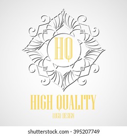 Monogram design elements, graceful template. Calligraphic elegant line art logo design. Business sign for Royalty, Boutique, Cafe, Hotel, Heraldic, Jewelry, Wine. Vector illustration