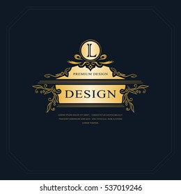 Monogram design elements, graceful template. Calligraphic elegant line art logo design. Letter emblem sign L for Royalty, business card, Boutique, Hotel, Heraldic, Jewelry. Vector illustration