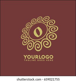 Monogram design elements, graceful template. Calligraphic elegant line art logo design. Letter O