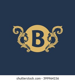 Monogram design elements, logo design. Graceful template.