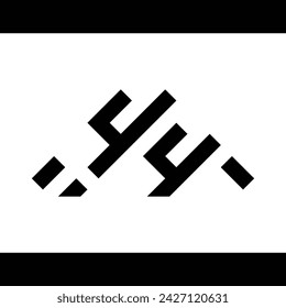 monogram design forming the number 4 on a white background.