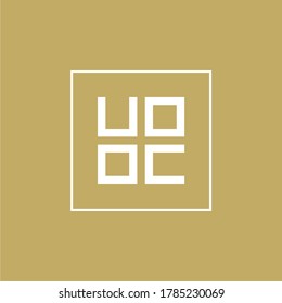 Monogram design initial uoou / u00c, logo can be editable