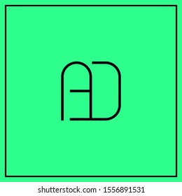 monogram design letters AD, A, D, DA logo design vector - minimal logo 