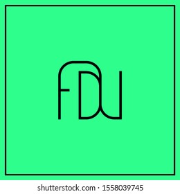 monogram design letters ADU, FDU, FD,DU, F,D,U logo design vector - minimal logo 