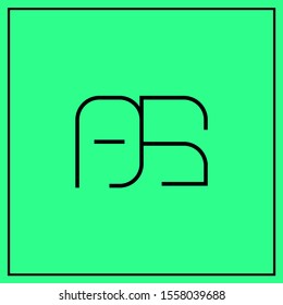 monogram design letters AS, A,S, SA logo design vector - minimal logo 