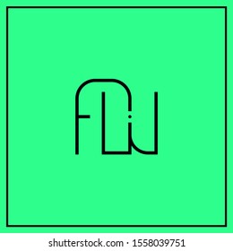 monogram design letters AW, A,W, WA logo design vector - minimal logo 