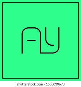monogram design letters AY, A,Y, YA logo design vector - minimal logo 