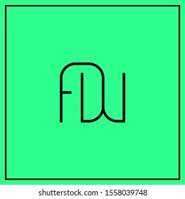 monogram design letters FDW, AW, A,W, WA logo design vector - minimal logo 