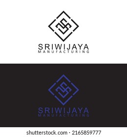 A monogram design logo with a retro concept and there are cut lines that make it look more fierce