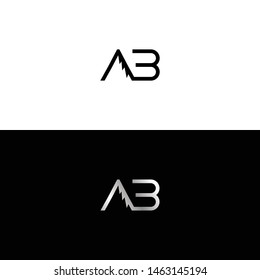 monogram design. logotype. letter A and B style monogram. adventure theme. mountain in letter A.