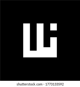 Monogram Design rectangle, Ui, Wi with vector and can be editable