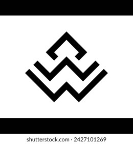 monogram design, simple, unique and attractive that forms the letter "w" on a white background.