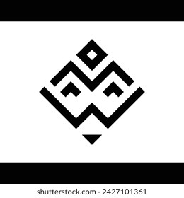 diseño de monograma, simple, único y atractivo que forma la letra "w" sobre un fondo blanco.