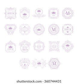 Monogram Design Template Collection. Stylish Vector Illustration