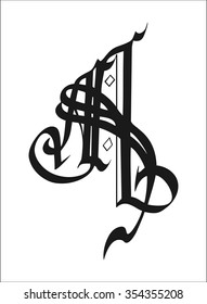 Monogram design template with combinations of capital letters  