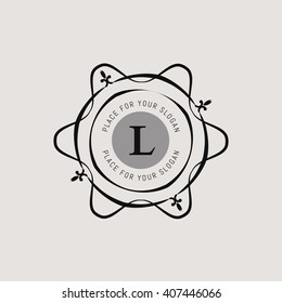Monogram design template. Flourishes calligraphic monogram emblem template. Luxury elegant frame ornament line logo design vector illustration. Example monogram designs for Cafe, Restaurant, Boutique