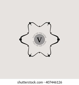 Monogram design template. Flourishes calligraphic monogram emblem template. Luxury elegant frame ornament line logo design vector illustration. Example monogram designs for Cafe, Restaurant, Boutique
