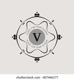 Monogram design template. Flourishes calligraphic monogram emblem template. Luxury elegant frame ornament line logo design vector illustration. Example monogram designs for Cafe, Restaurant, Boutique