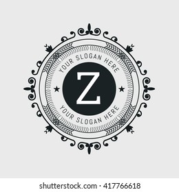 Monogram design template. Flourishes calligraphic monogram emblem template. Luxury elegant frame ornament line logo design vector illustration. Example monogram designs for Cafe, Restaurant, Boutique