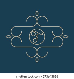 Monogram design template with letter F